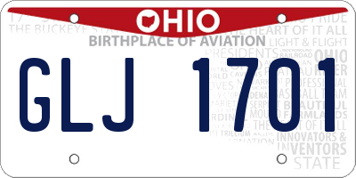 OH license plate GLJ1701