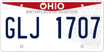 OH license plate GLJ1707