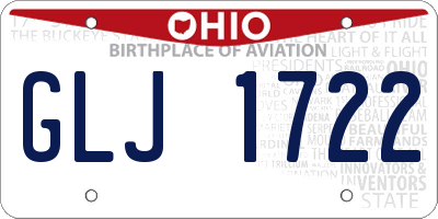 OH license plate GLJ1722