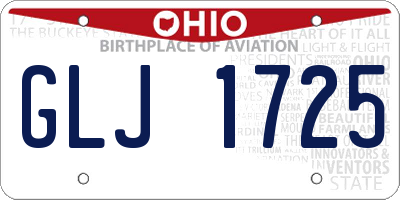 OH license plate GLJ1725