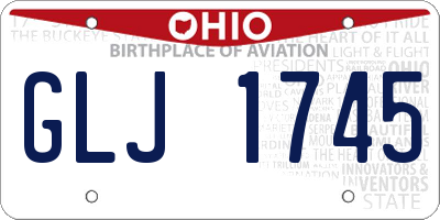 OH license plate GLJ1745
