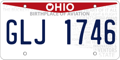 OH license plate GLJ1746