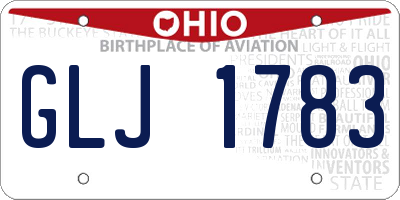 OH license plate GLJ1783