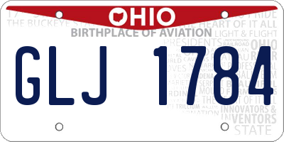 OH license plate GLJ1784
