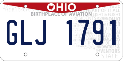 OH license plate GLJ1791