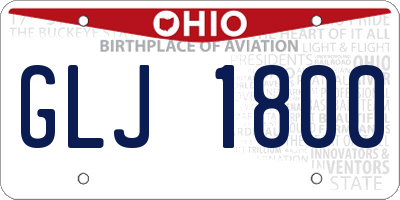 OH license plate GLJ1800
