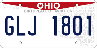 OH license plate GLJ1801