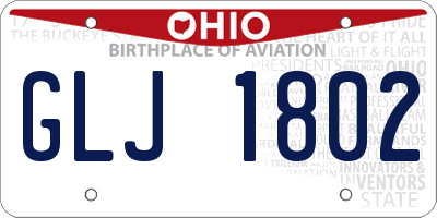 OH license plate GLJ1802