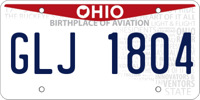 OH license plate GLJ1804