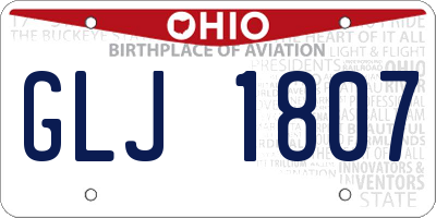 OH license plate GLJ1807