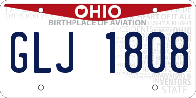 OH license plate GLJ1808