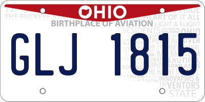 OH license plate GLJ1815