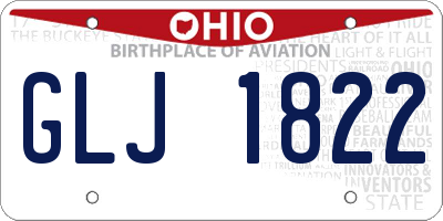OH license plate GLJ1822
