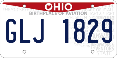 OH license plate GLJ1829