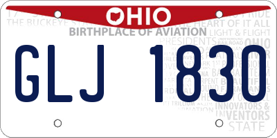 OH license plate GLJ1830