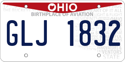 OH license plate GLJ1832