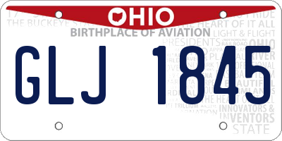 OH license plate GLJ1845