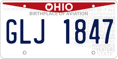 OH license plate GLJ1847