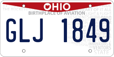 OH license plate GLJ1849