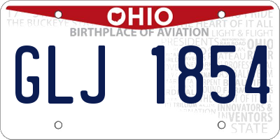 OH license plate GLJ1854