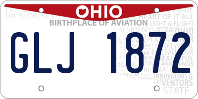 OH license plate GLJ1872
