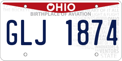 OH license plate GLJ1874