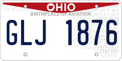 OH license plate GLJ1876