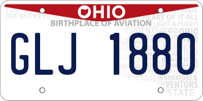 OH license plate GLJ1880