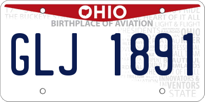OH license plate GLJ1891