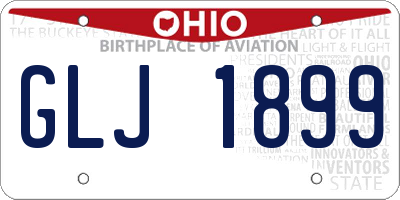 OH license plate GLJ1899