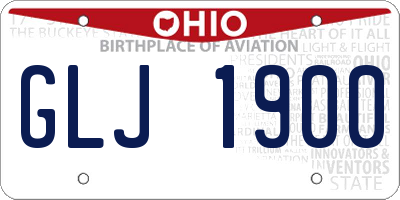 OH license plate GLJ1900