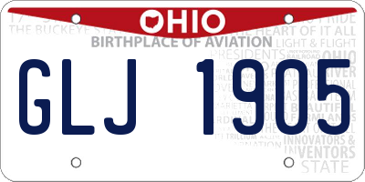 OH license plate GLJ1905