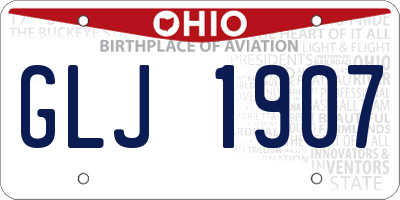 OH license plate GLJ1907