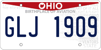 OH license plate GLJ1909