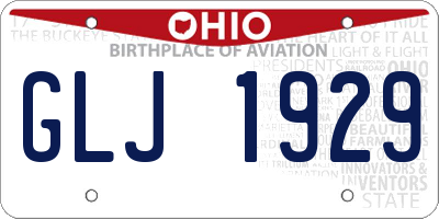 OH license plate GLJ1929