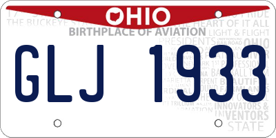 OH license plate GLJ1933