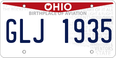 OH license plate GLJ1935