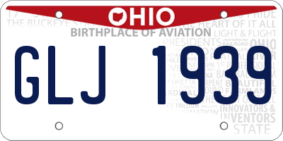 OH license plate GLJ1939