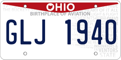 OH license plate GLJ1940