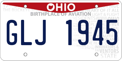 OH license plate GLJ1945