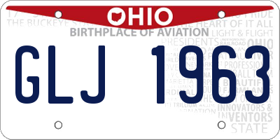 OH license plate GLJ1963