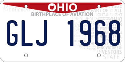 OH license plate GLJ1968