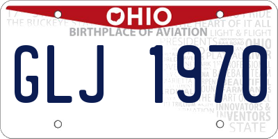OH license plate GLJ1970