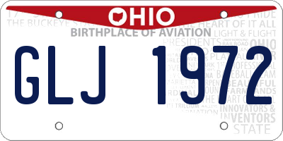 OH license plate GLJ1972