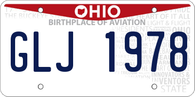OH license plate GLJ1978