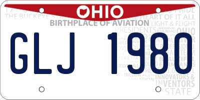 OH license plate GLJ1980