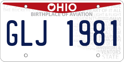 OH license plate GLJ1981