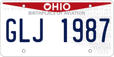 OH license plate GLJ1987
