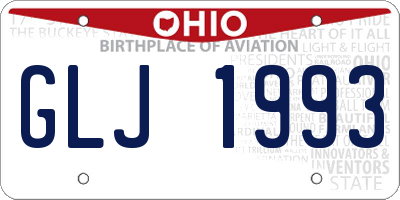 OH license plate GLJ1993