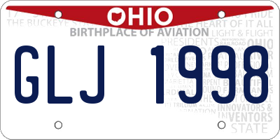 OH license plate GLJ1998